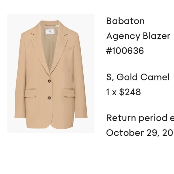 Babaton Agency Blazer Gold Camel - Picture 2 of 2